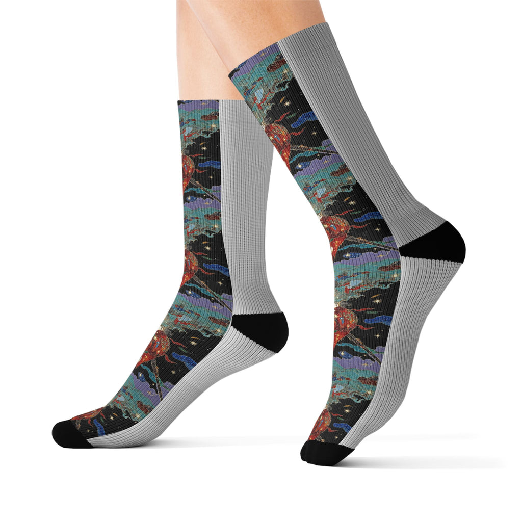wickeD Hearts Socks | Sublimation Printed Crew Socks