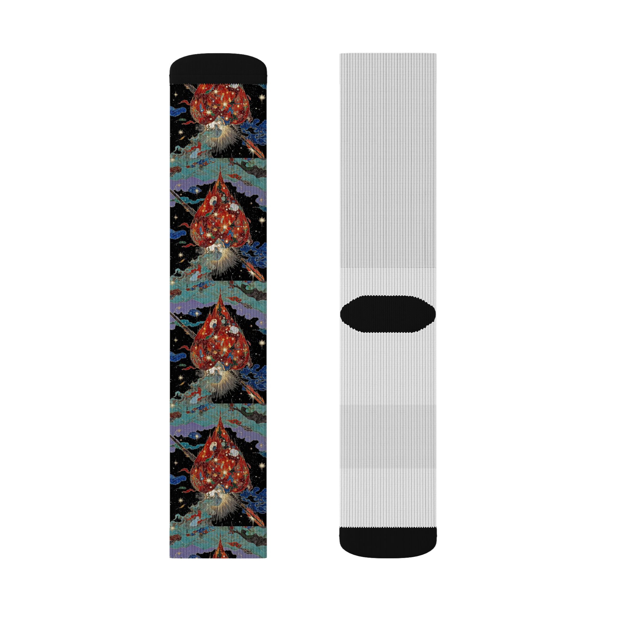 wickeD Hearts Socks | Sublimation Printed Crew Socks