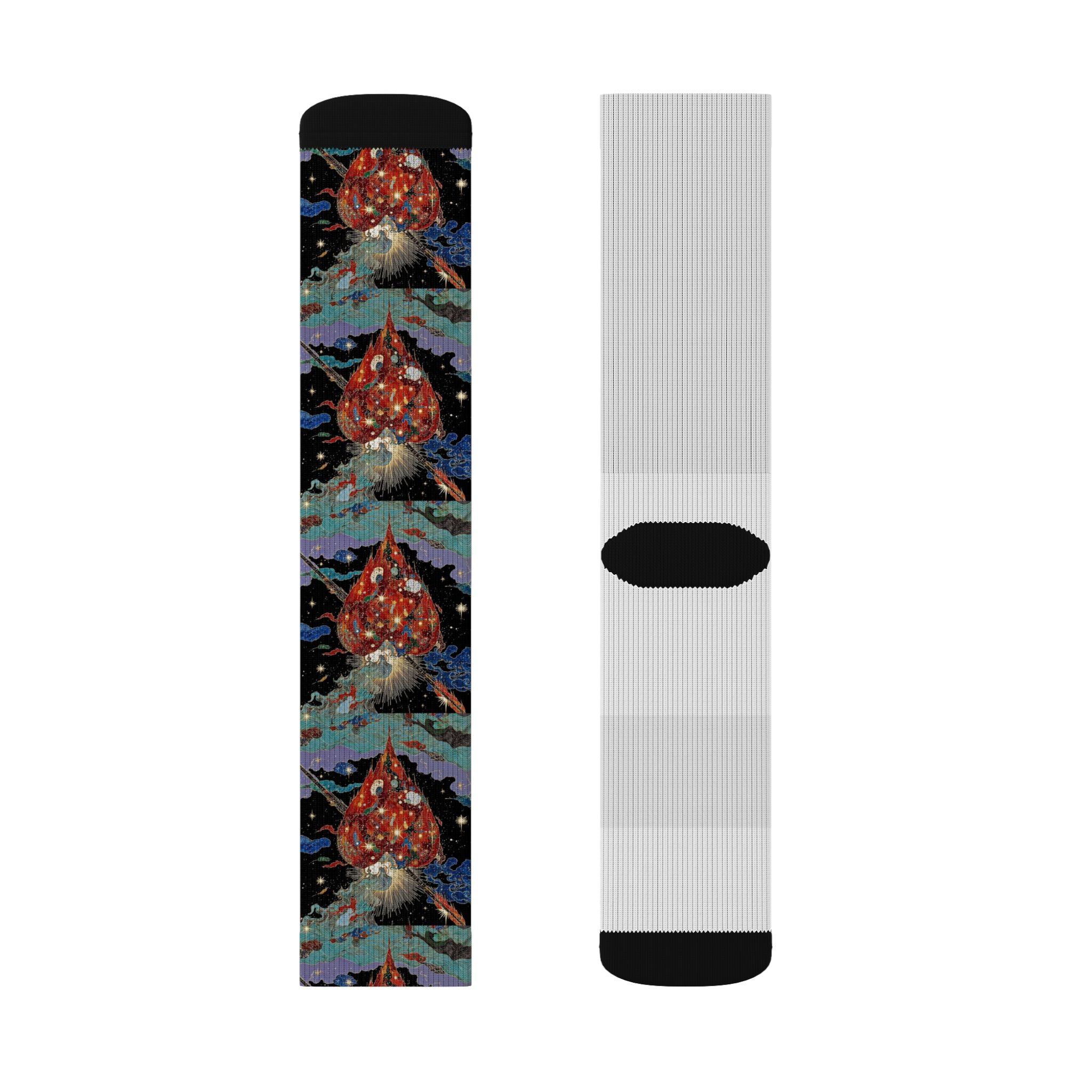 wickeD Hearts Socks | Sublimation Printed Crew Socks