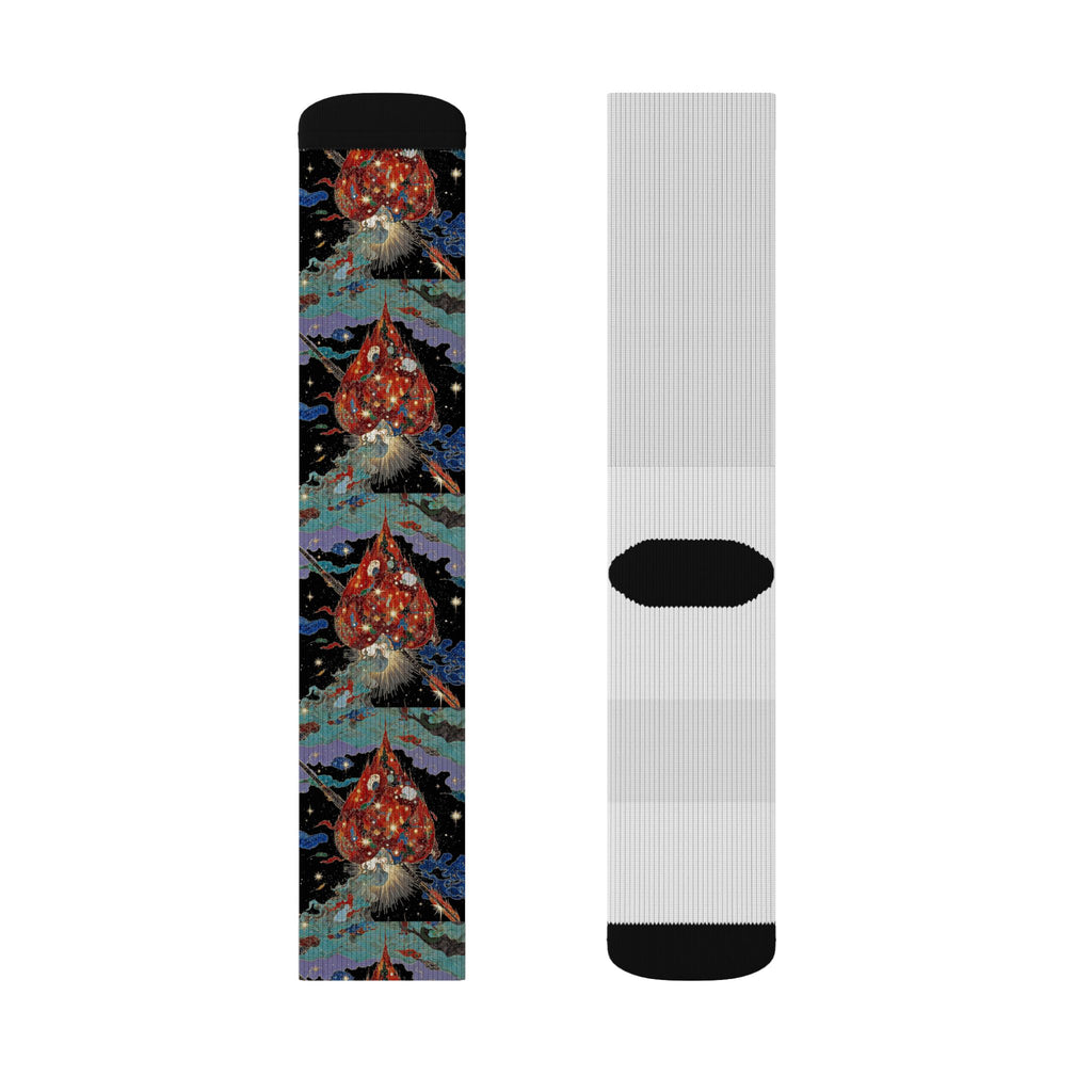 wickeD Hearts Socks | Sublimation Printed Crew Socks