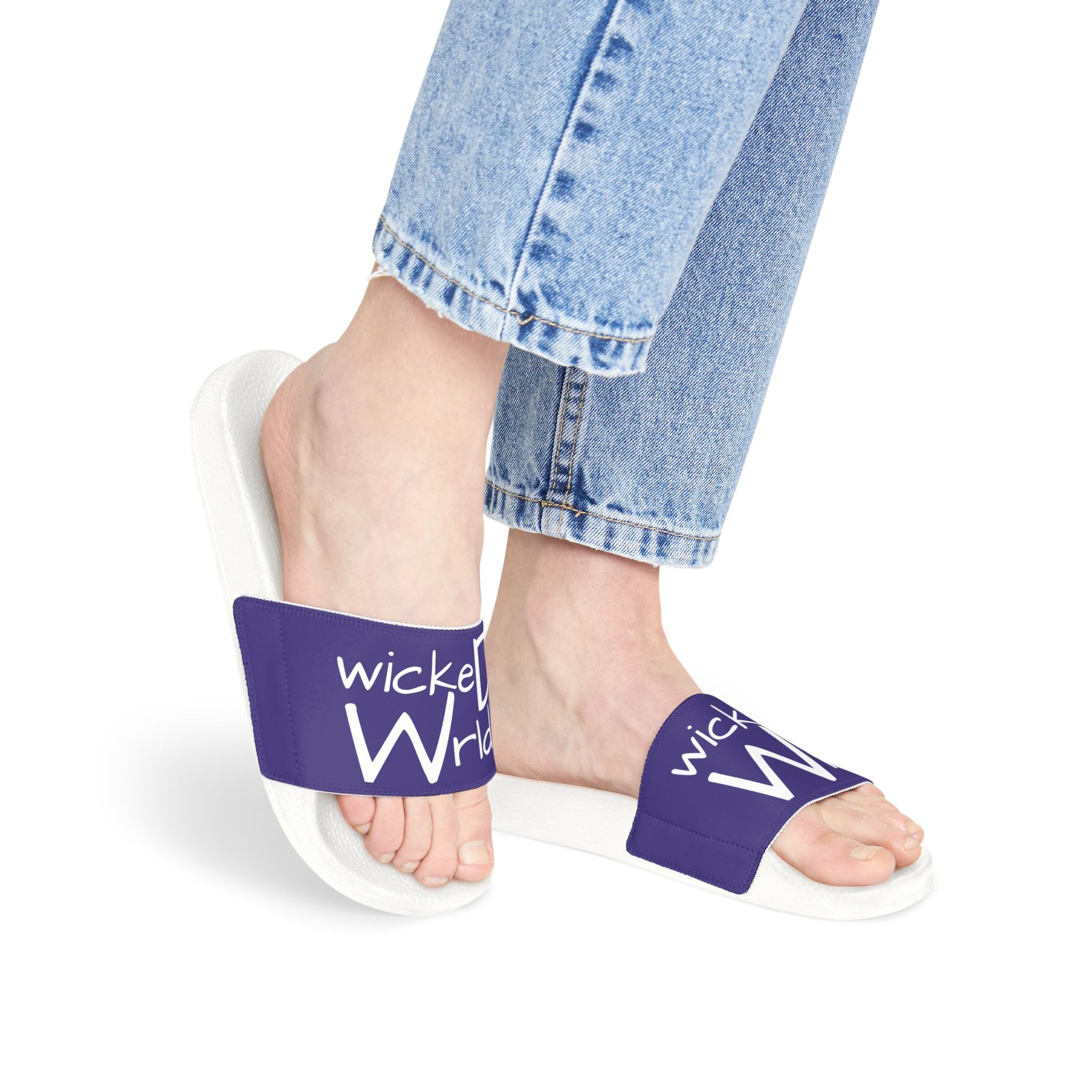 Wicked Wrld Slide Sandals — Women's Removable‑Strap Pool Slides