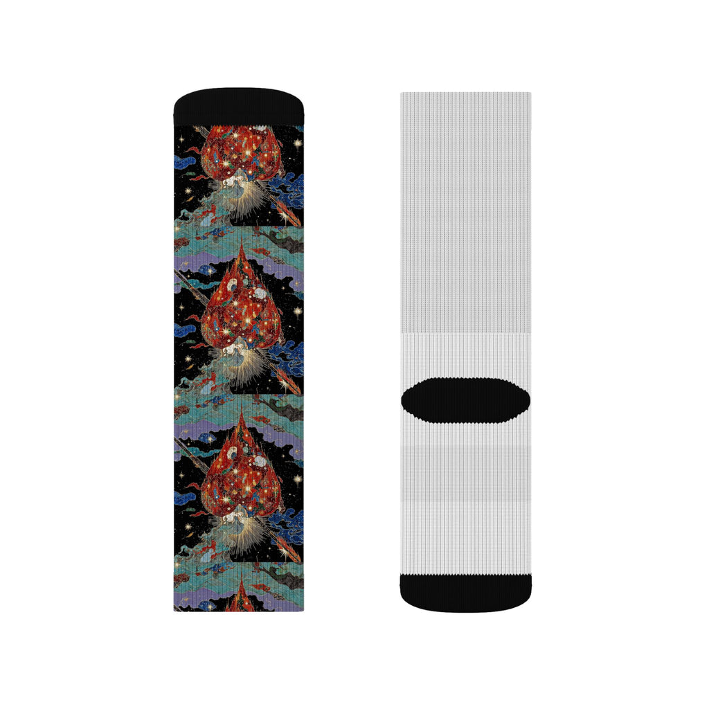 wickeD Hearts Socks | Sublimation Printed Crew Socks