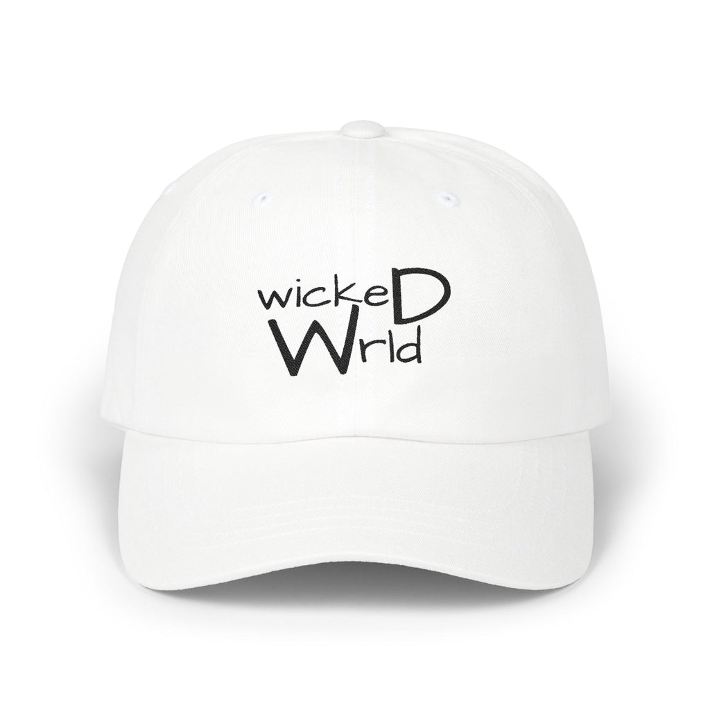 wickeD Wrld embroidered Classic Dad Cap | white baseball hat