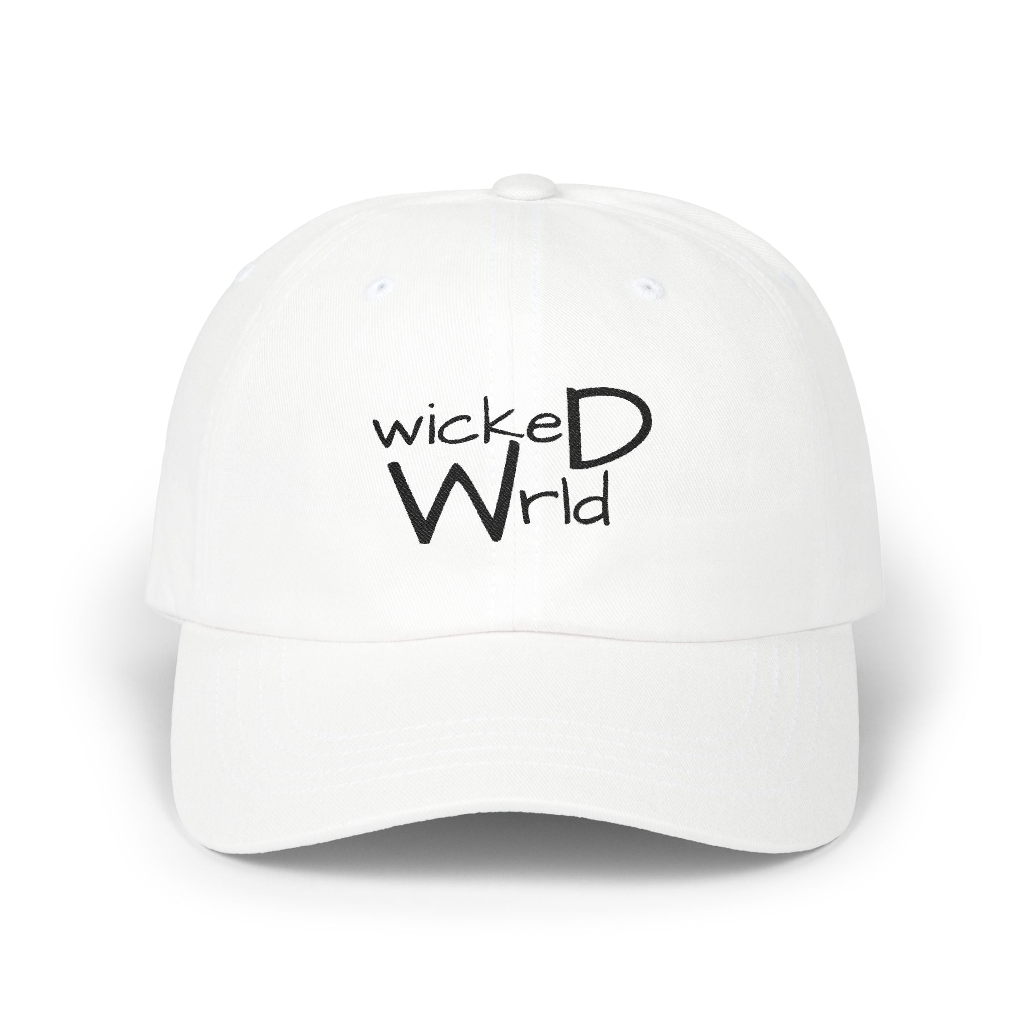 wickeD Wrld embroidered Classic Dad Cap | white baseball hat