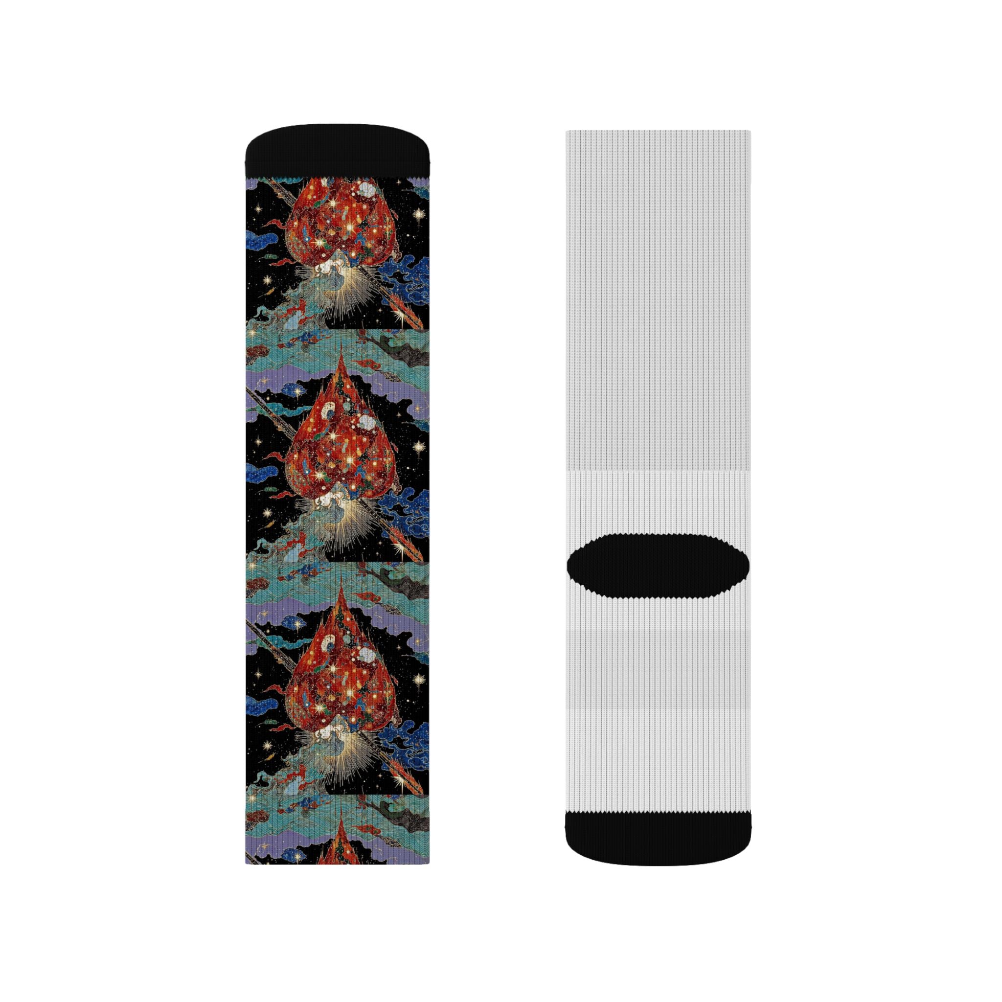wickeD Hearts Socks | Sublimation Printed Crew Socks