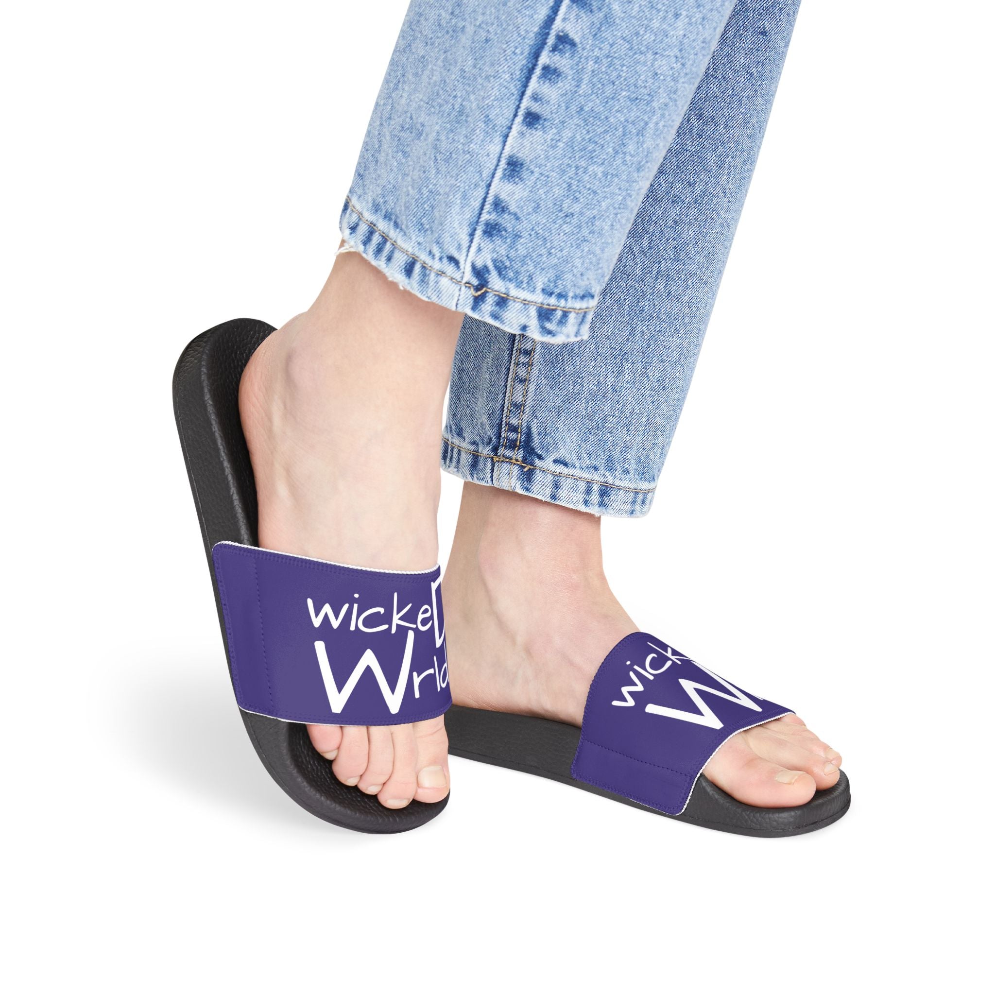 Wicked Wrld Slide Sandals — Women's Removable‑Strap Pool Slides