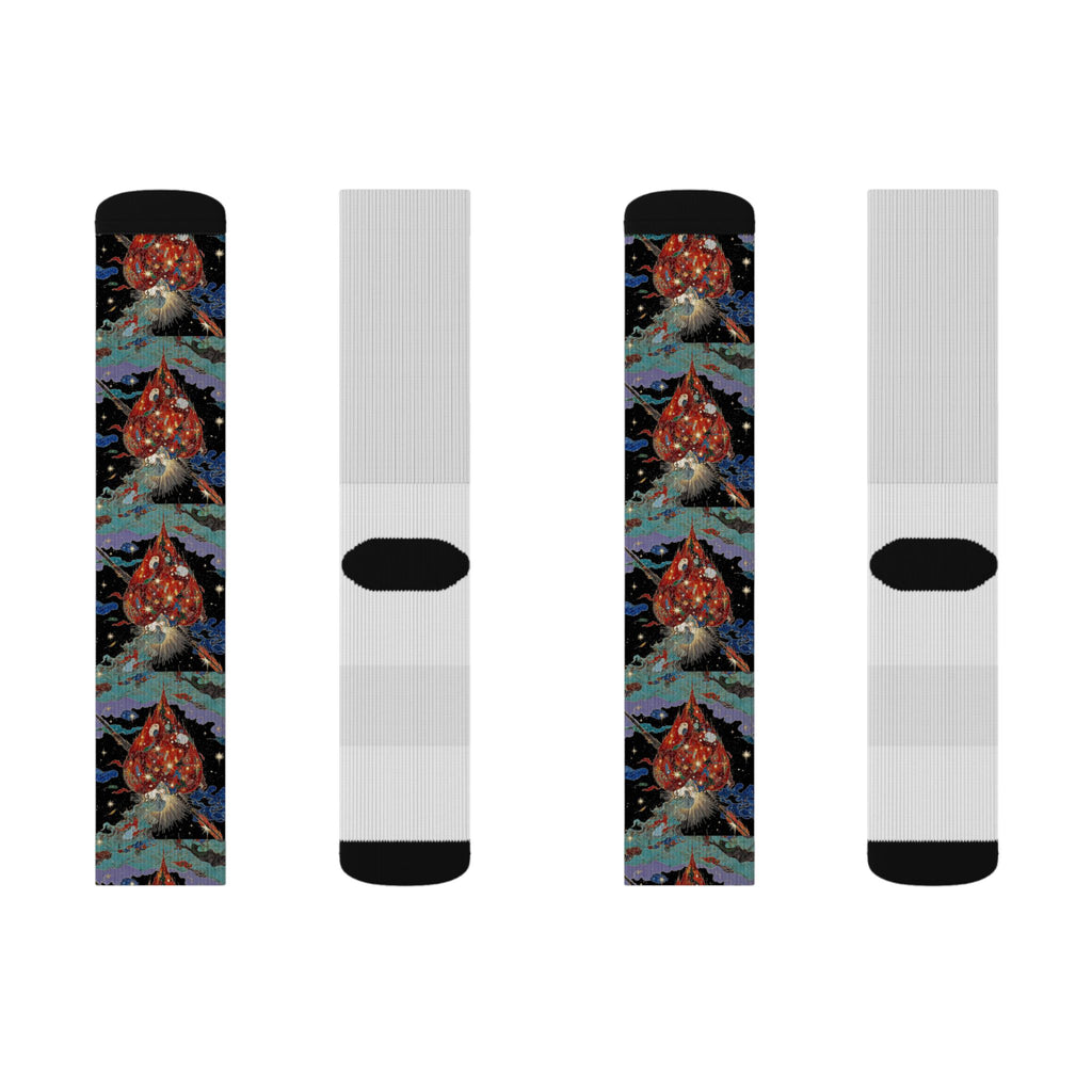 wickeD Hearts Socks | Sublimation Printed Crew Socks
