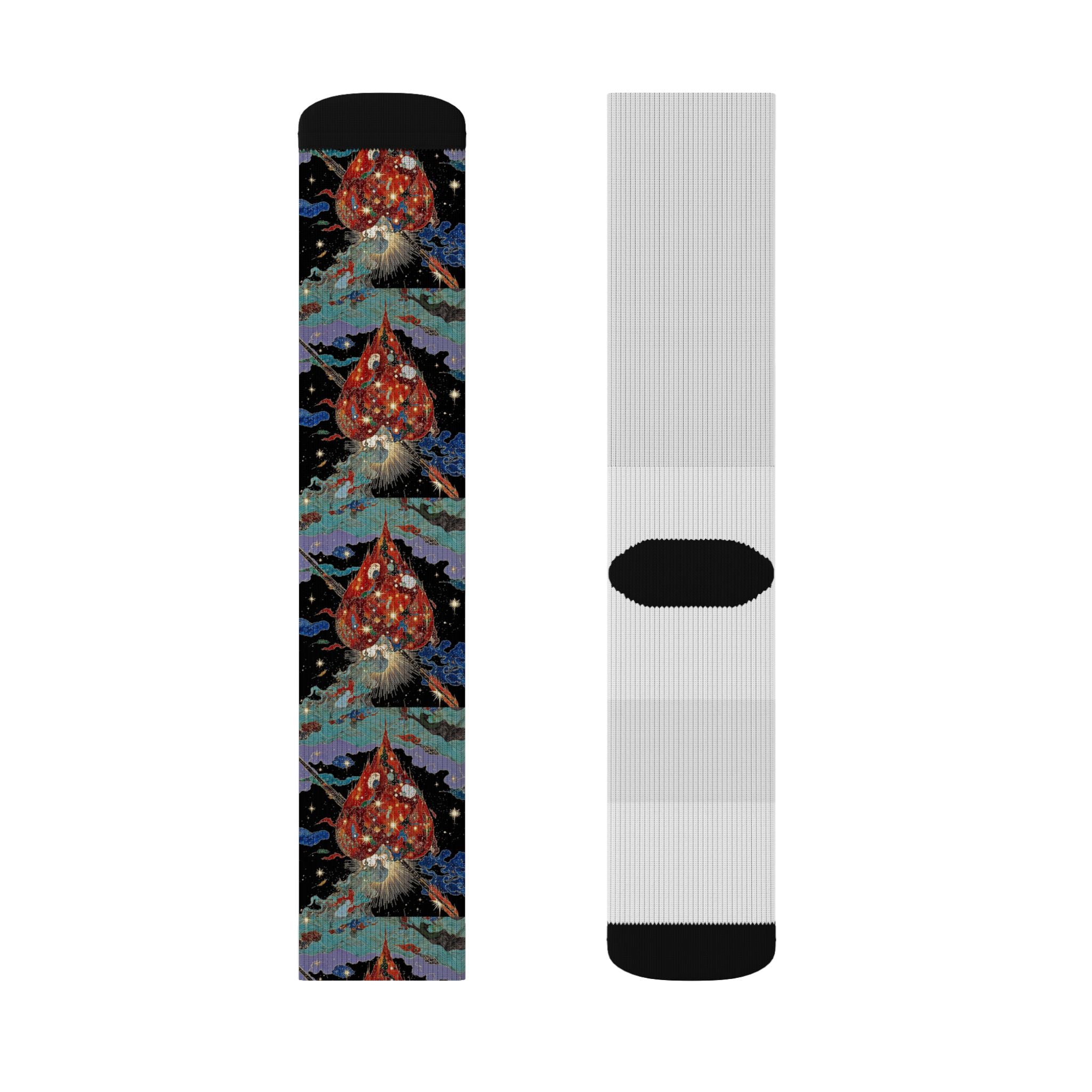 wickeD Hearts Socks | Sublimation Printed Crew Socks