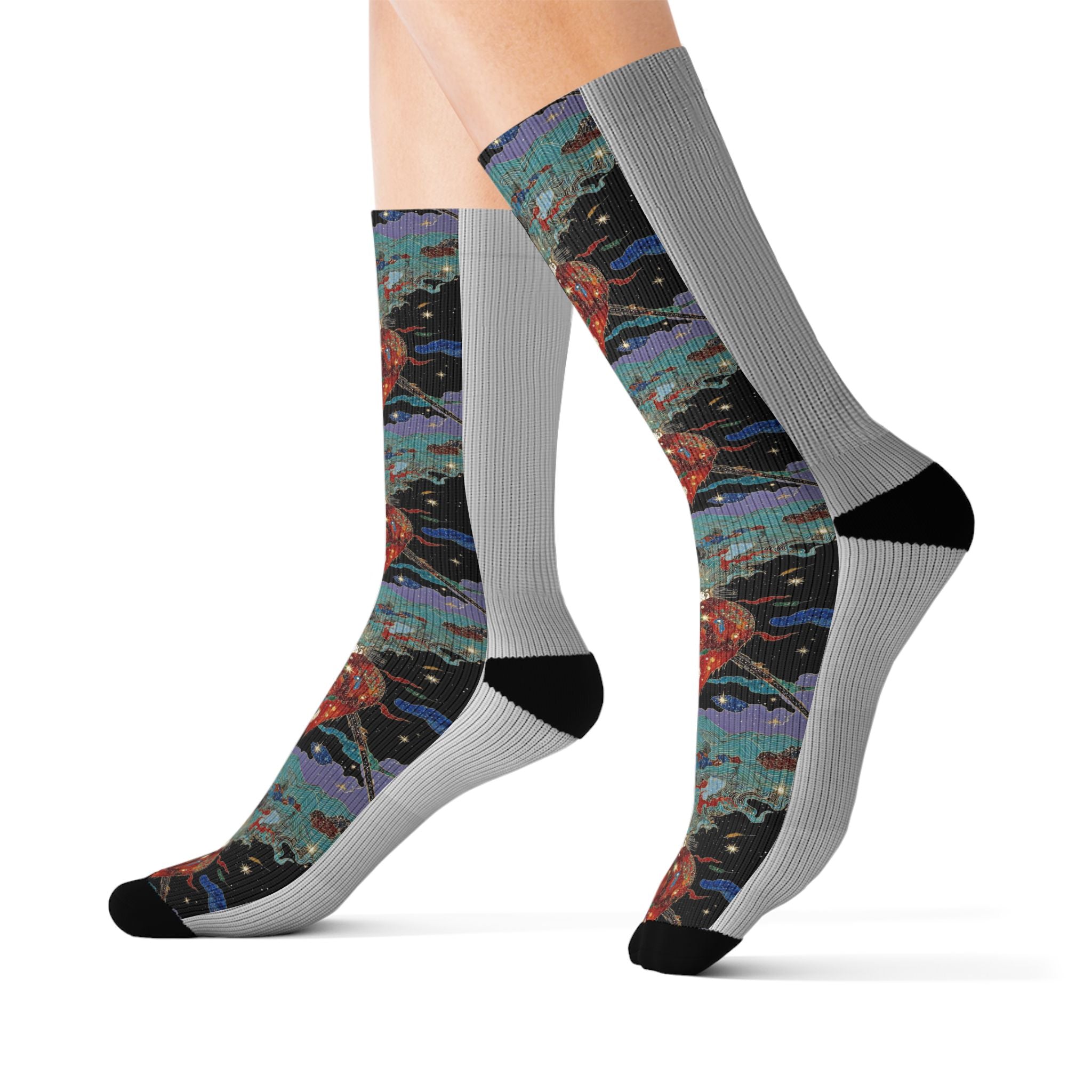 wickeD Hearts Socks | Sublimation Printed Crew Socks